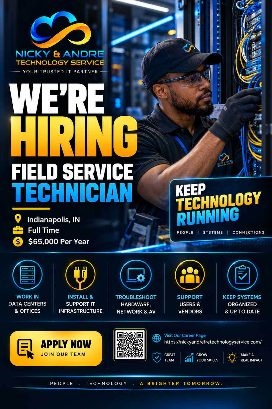 Field Service Technician — we're hiring poster